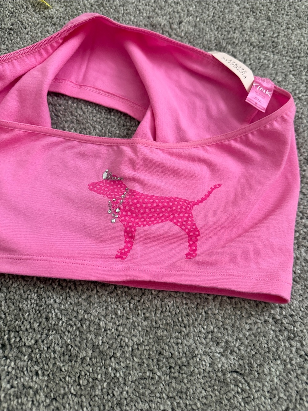 PINK Victoria's Secret Bright Pink Cotton Boyshorts with Rhinestone Accent - Picture 2 of 3